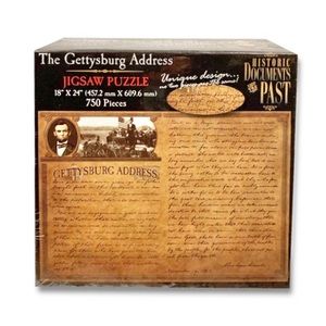 The Gettysburg Address Jigsaw Puzzle Lincoln Portrait 750 Pieces New NWT Games